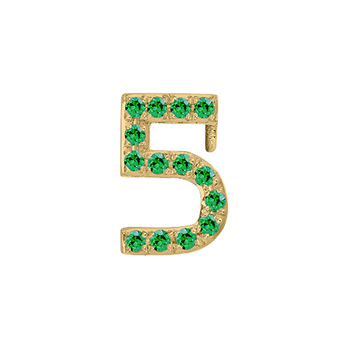 Green Garnet + 14k Yellow Gold Number Charm - Image 6