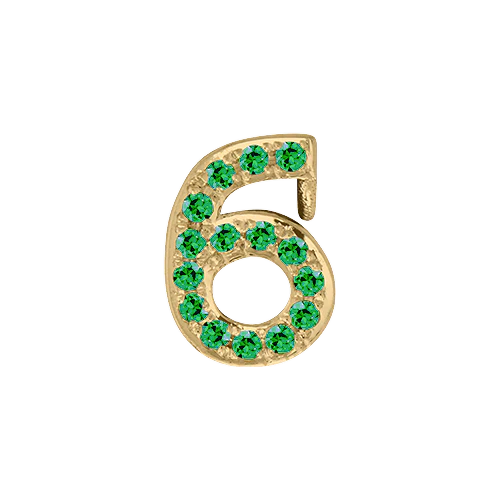 Green Garnet + 14k Yellow Gold Number Charm - Image 7
