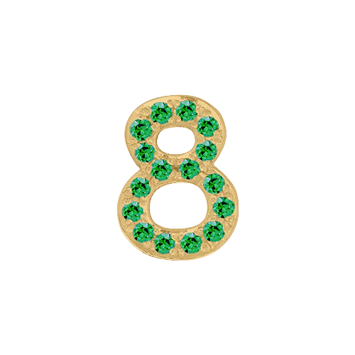 Green Garnet + 14k Yellow Gold Number Charm - Image 9