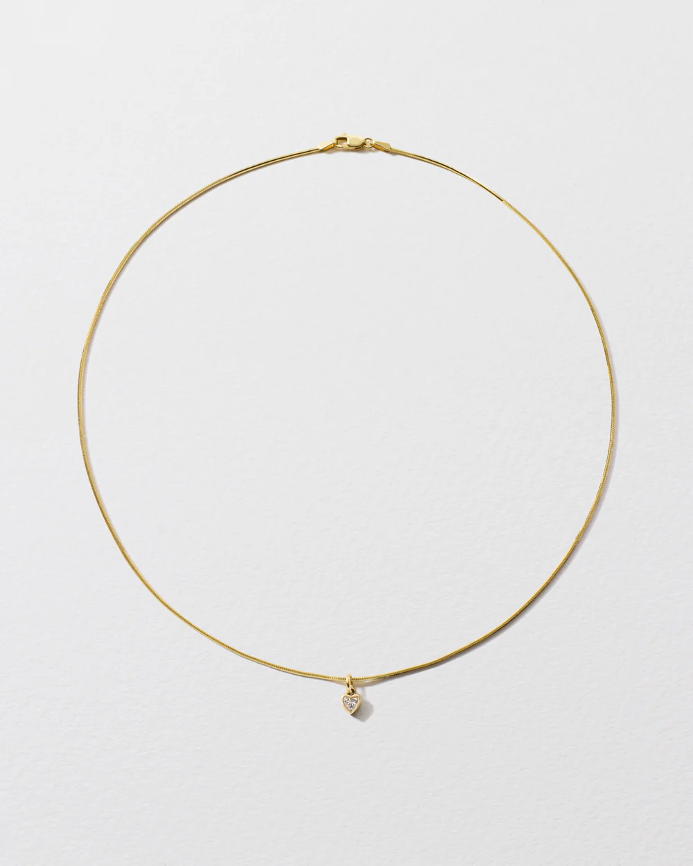 Heart Diamond Drop Snake Chain Necklace - Image 3