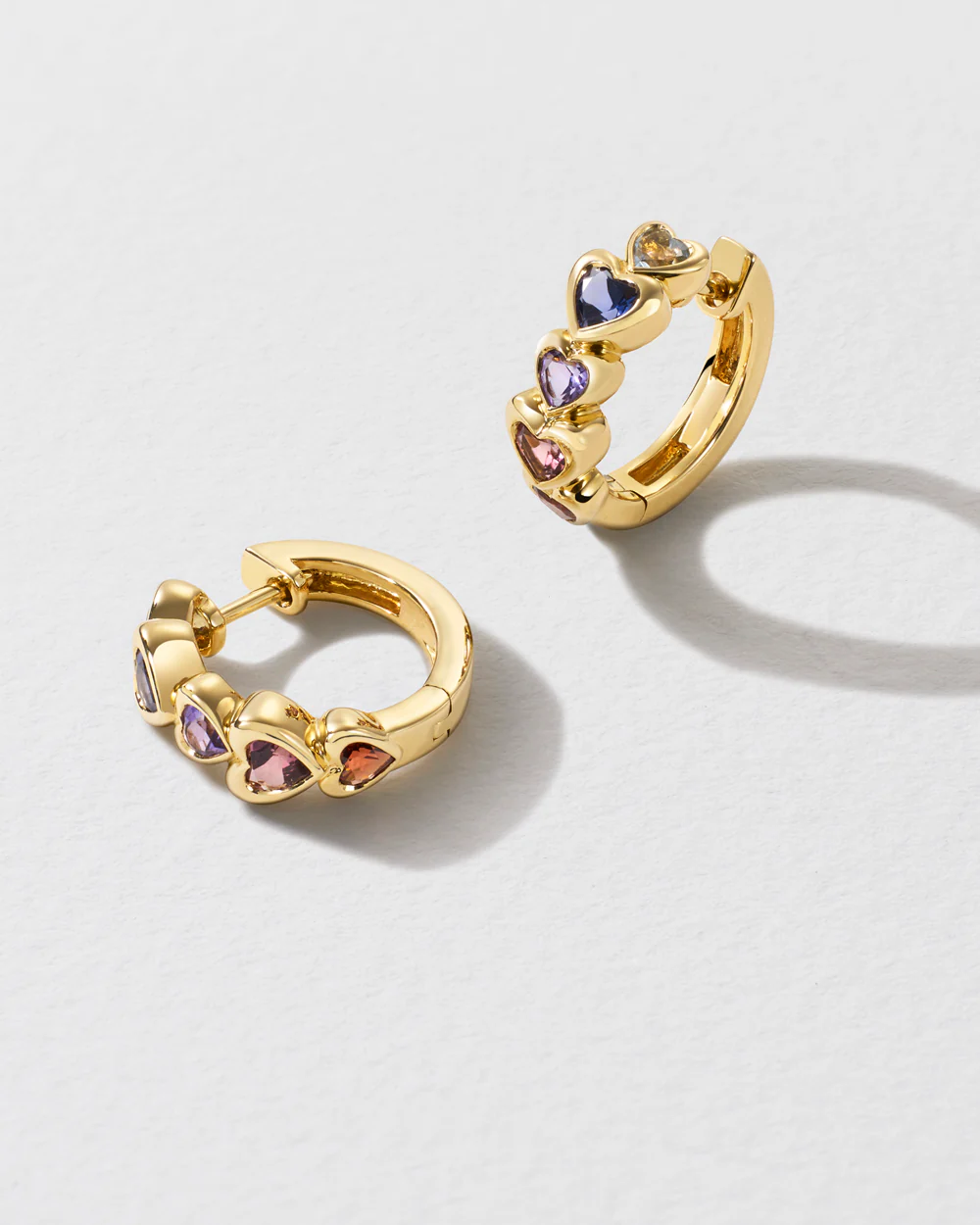 Heart Stack Hoop Earrings - Image 3