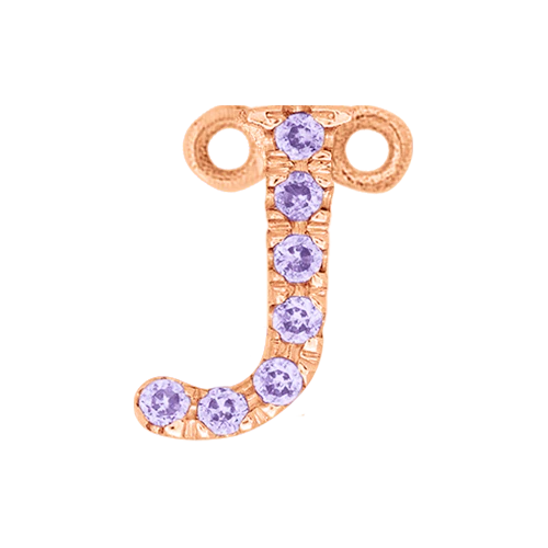 Lilac Sapphire + 14k Rose Gold Letter Charm - Image 10