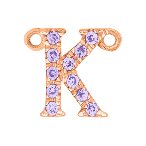 Lilac Sapphire + 14k Rose Gold Letter Charm - Image 11