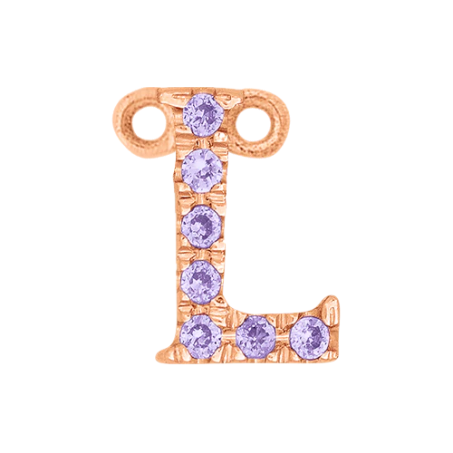 Lilac Sapphire + 14k Rose Gold Letter Charm - Image 12