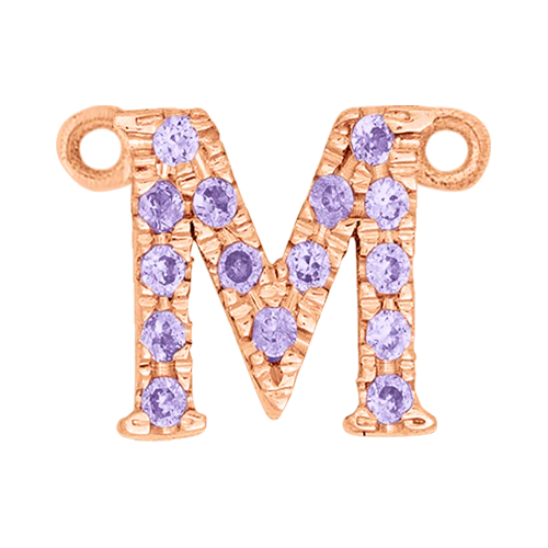 Lilac Sapphire + 14k Rose Gold Letter Charm - Image 13