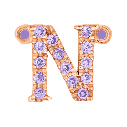 Lilac Sapphire + 14k Rose Gold Letter Charm - Image 14