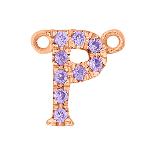Lilac Sapphire + 14k Rose Gold Letter Charm - Image 16