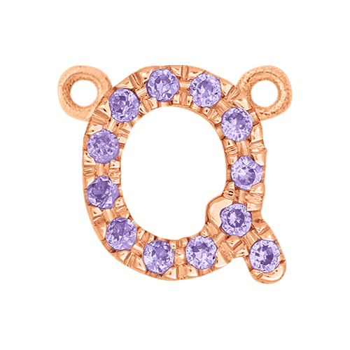 Lilac Sapphire + 14k Rose Gold Letter Charm - Image 17