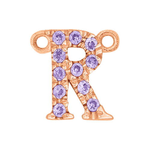 Lilac Sapphire + 14k Rose Gold Letter Charm - Image 18
