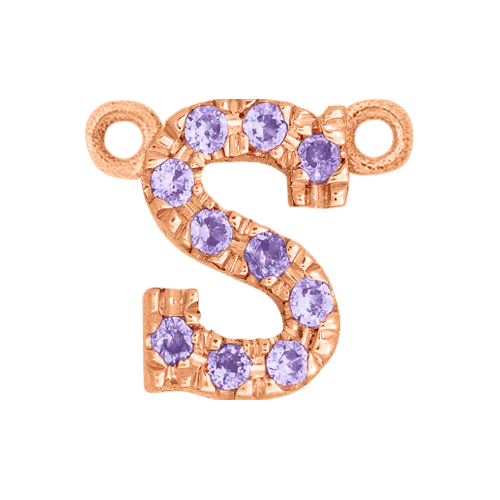 Lilac Sapphire + 14k Rose Gold Letter Charm - Image 19