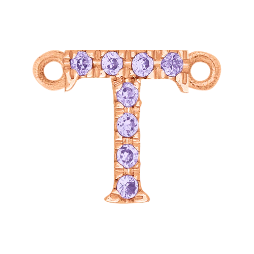 Lilac Sapphire + 14k Rose Gold Letter Charm - Image 20