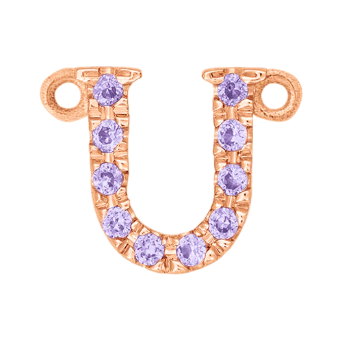 Lilac Sapphire + 14k Rose Gold Letter Charm - Image 21