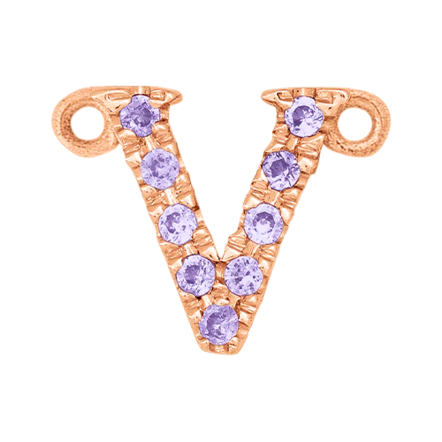 Lilac Sapphire + 14k Rose Gold Letter Charm - Image 22