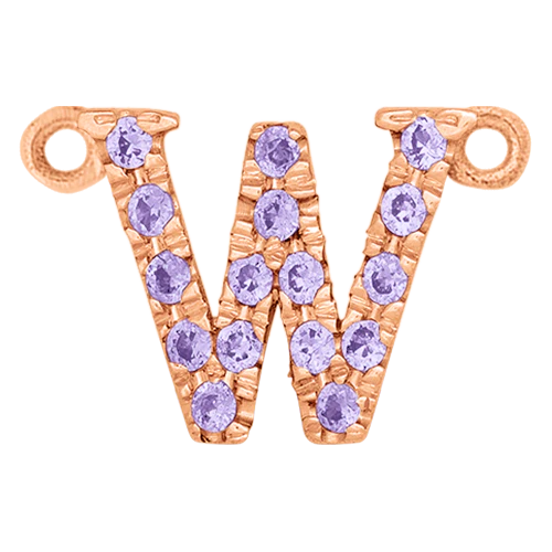 Lilac Sapphire + 14k Rose Gold Letter Charm - Image 23