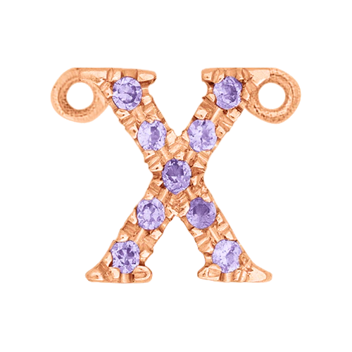 Lilac Sapphire + 14k Rose Gold Letter Charm - Image 24