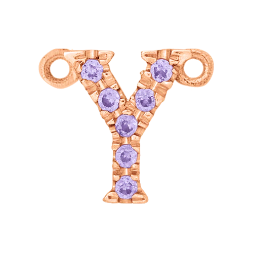Lilac Sapphire + 14k Rose Gold Letter Charm - Image 25