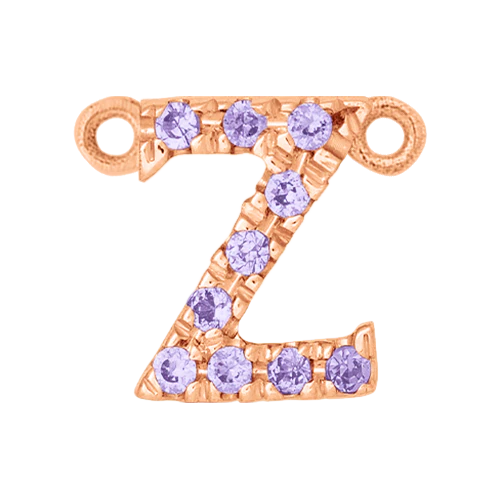 Lilac Sapphire + 14k Rose Gold Letter Charm - Image 26
