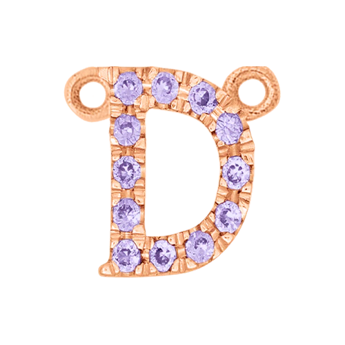 Lilac Sapphire + 14k Rose Gold Letter Charm - Image 4