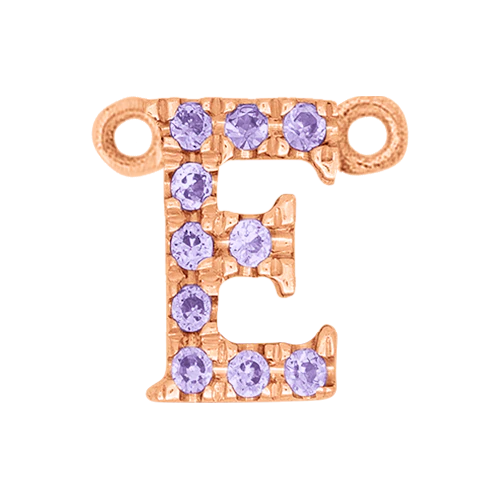 Lilac Sapphire + 14k Rose Gold Letter Charm - Image 5