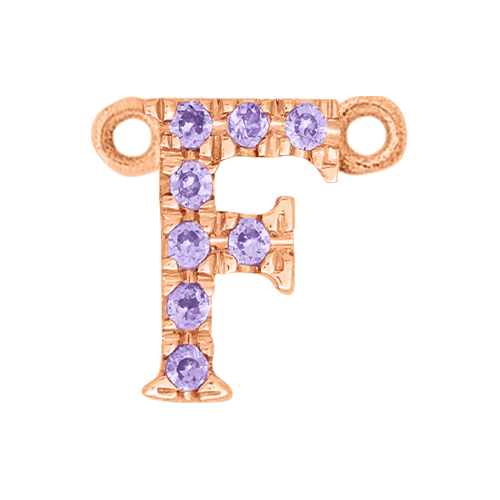 Lilac Sapphire + 14k Rose Gold Letter Charm - Image 6