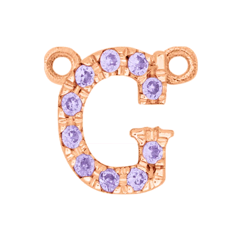 Lilac Sapphire + 14k Rose Gold Letter Charm - Image 7