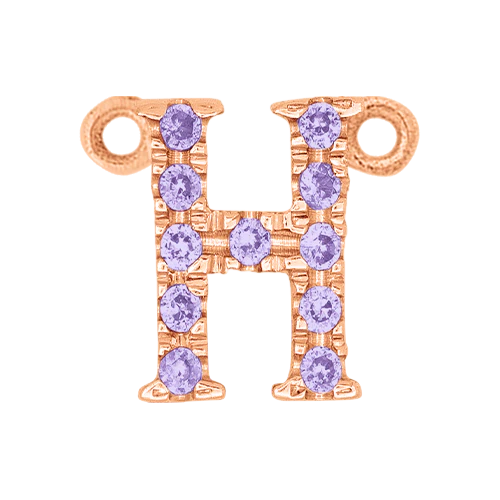 Lilac Sapphire + 14k Rose Gold Letter Charm - Image 8