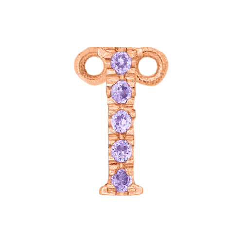 Lilac Sapphire + 14k Rose Gold Letter Charm - Image 9