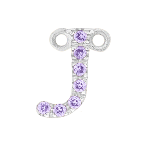 Lilac Sapphire + 14k White Gold Letter Charm - Image 10