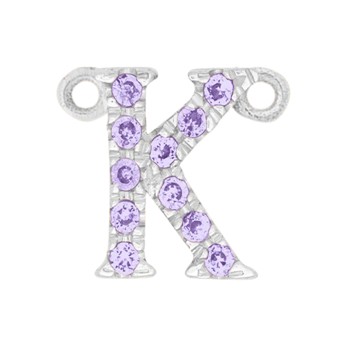 Lilac Sapphire + 14k White Gold Letter Charm - Image 11