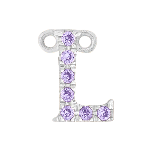 Lilac Sapphire + 14k White Gold Letter Charm - Image 12