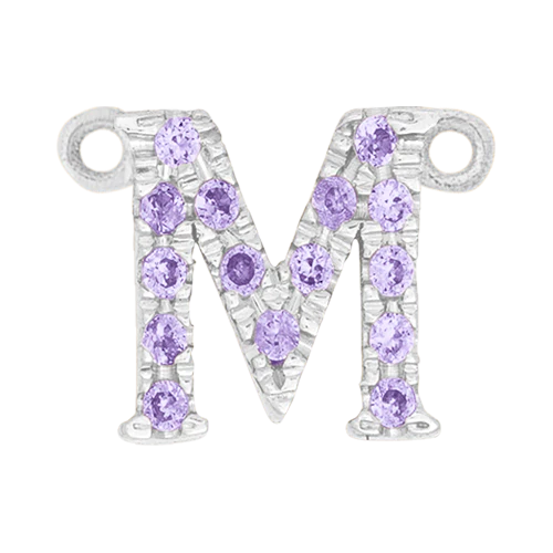 Lilac Sapphire + 14k White Gold Letter Charm - Image 13