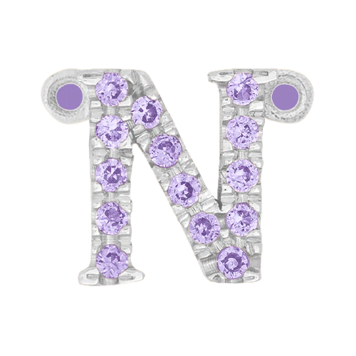 Lilac Sapphire + 14k White Gold Letter Charm - Image 14