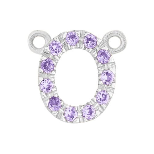 Lilac Sapphire + 14k White Gold Letter Charm - Image 15