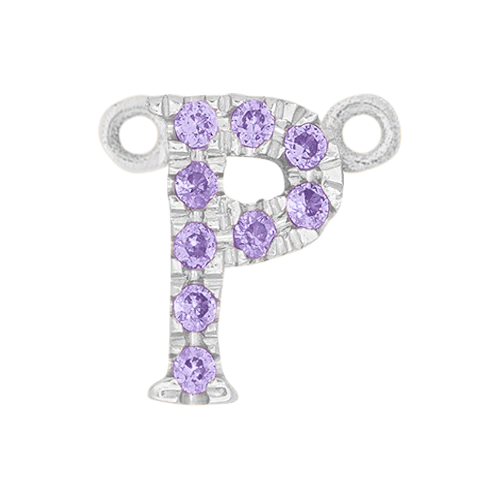 Lilac Sapphire + 14k White Gold Letter Charm - Image 16