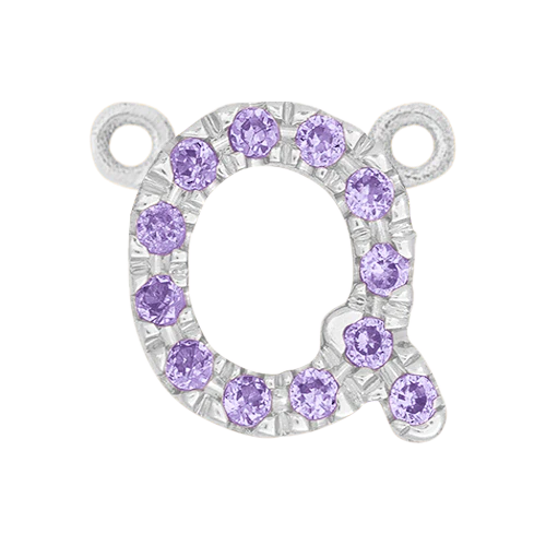 Lilac Sapphire + 14k White Gold Letter Charm - Image 17