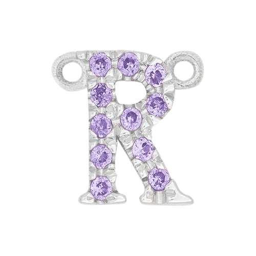 Lilac Sapphire + 14k White Gold Letter Charm - Image 18