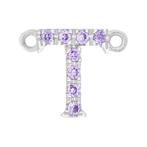 Lilac Sapphire + 14k White Gold Letter Charm - Image 20
