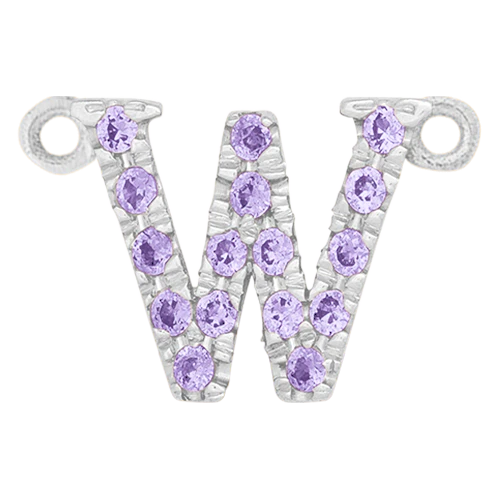 Lilac Sapphire + 14k White Gold Letter Charm - Image 23