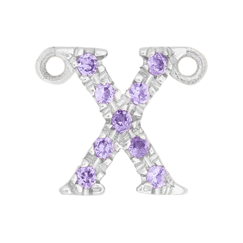 Lilac Sapphire + 14k White Gold Letter Charm - Image 24
