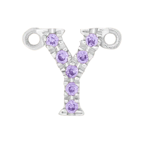 Lilac Sapphire + 14k White Gold Letter Charm - Image 25