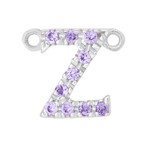 Lilac Sapphire + 14k White Gold Letter Charm - Image 26