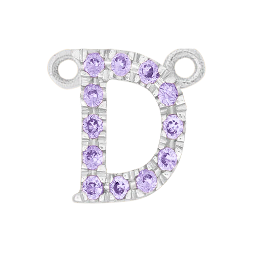 Lilac Sapphire + 14k White Gold Letter Charm - Image 4