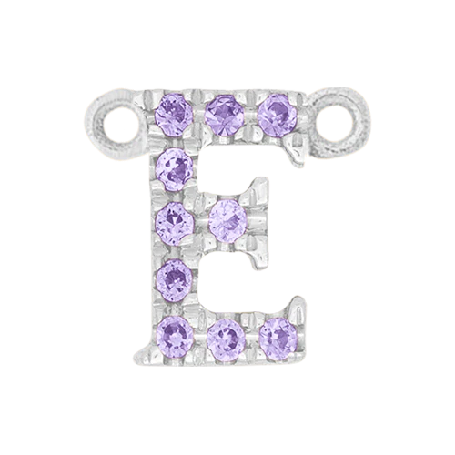 Lilac Sapphire + 14k White Gold Letter Charm - Image 5