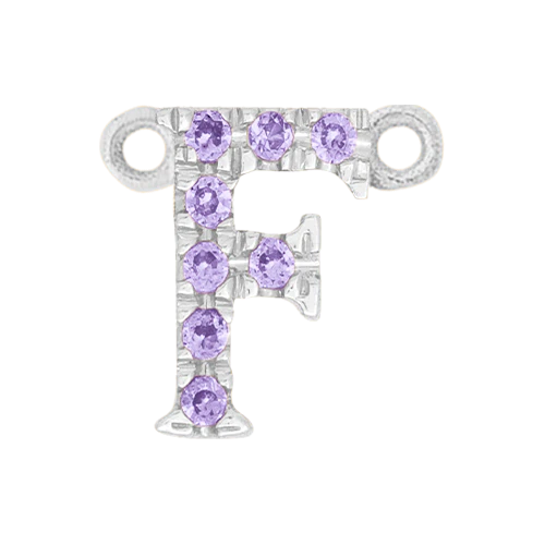 Lilac Sapphire + 14k White Gold Letter Charm - Image 6