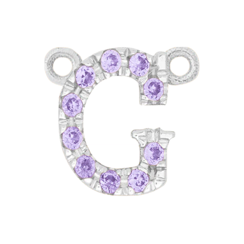 Lilac Sapphire + 14k White Gold Letter Charm - Image 7