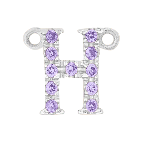 Lilac Sapphire + 14k White Gold Letter Charm - Image 8
