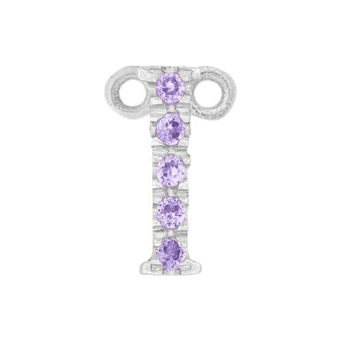 Lilac Sapphire + 14k White Gold Letter Charm - Image 9