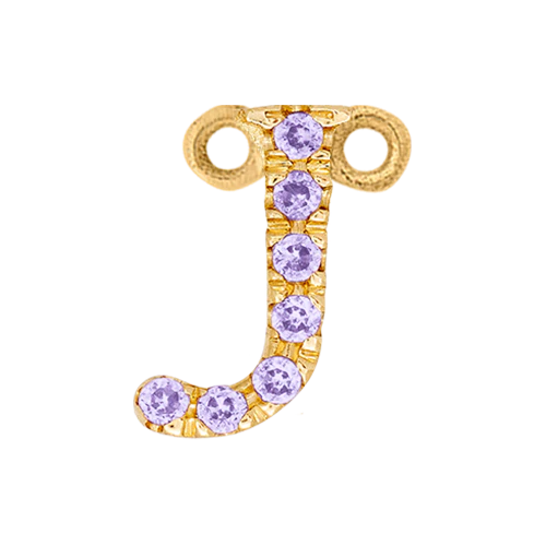 Lilac Sapphire + 14k Yellow Gold Letter Charm - Image 10