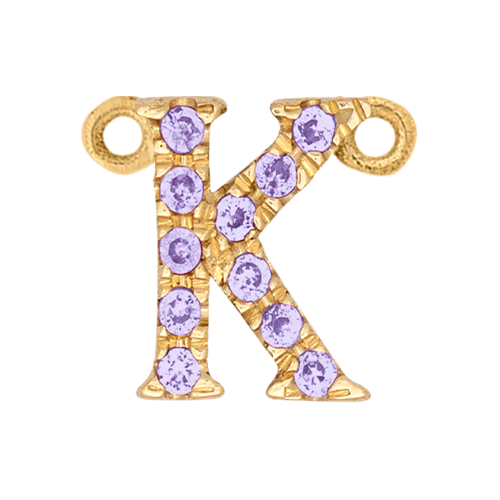 Lilac Sapphire + 14k Yellow Gold Letter Charm - Image 11