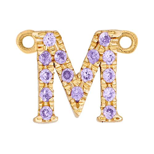 Lilac Sapphire + 14k Yellow Gold Letter Charm - Image 13